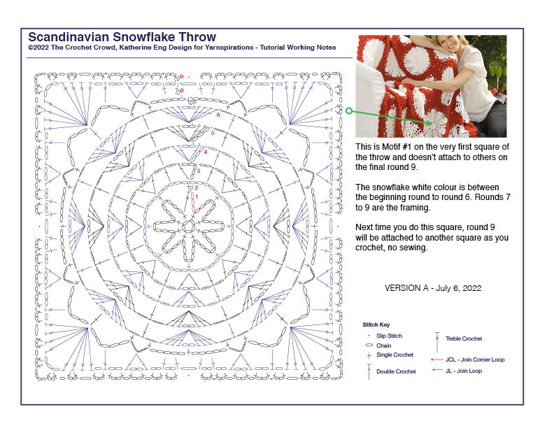 Scandinavian Snowflake Throw Crochet Diagrams - Without Attaching