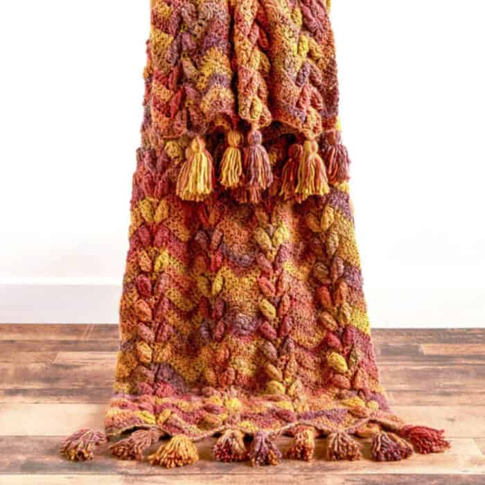 Bernat Waves and Leaves Crochet Heavy Blanket