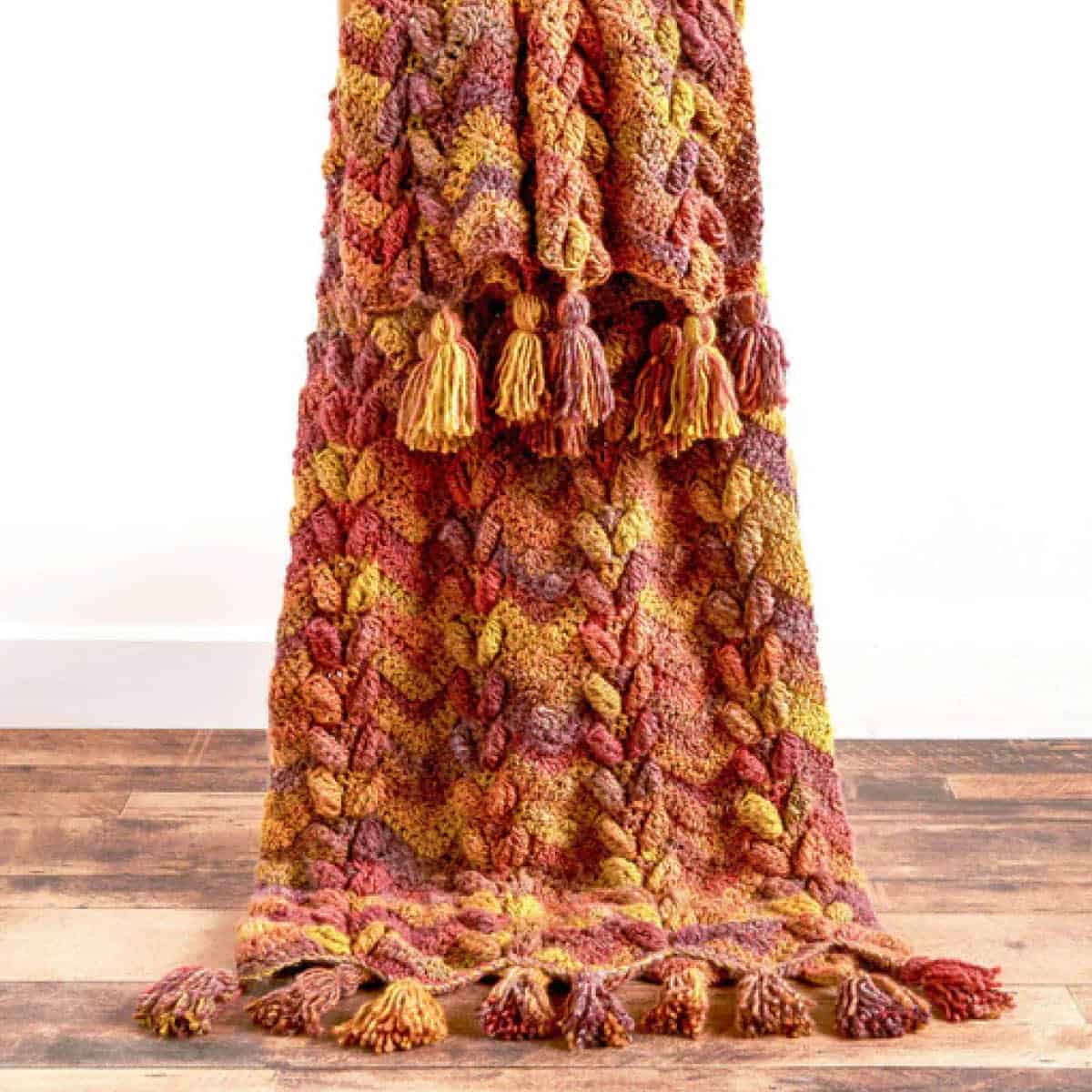 Bernat Waves and Leaves Crochet Heavy Blanket