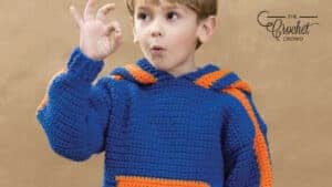 Crochet Childrens Hood Pull Over Sweater