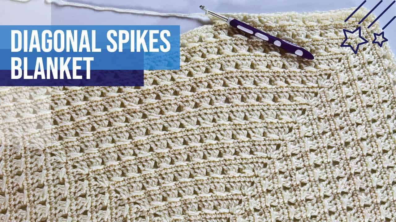 Crochet Diagonal Spikes Blanket Any Size Square