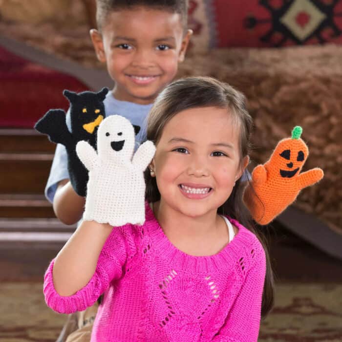 Crochet Halloween Hand Puppets for Kids