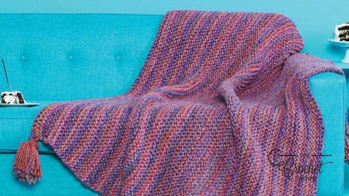 Caron Knit Marled Blanket