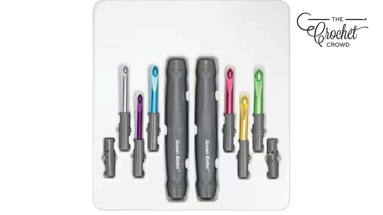 Susan Bates Twist + Lock Intchg Crochet Hook Component Set Sizes