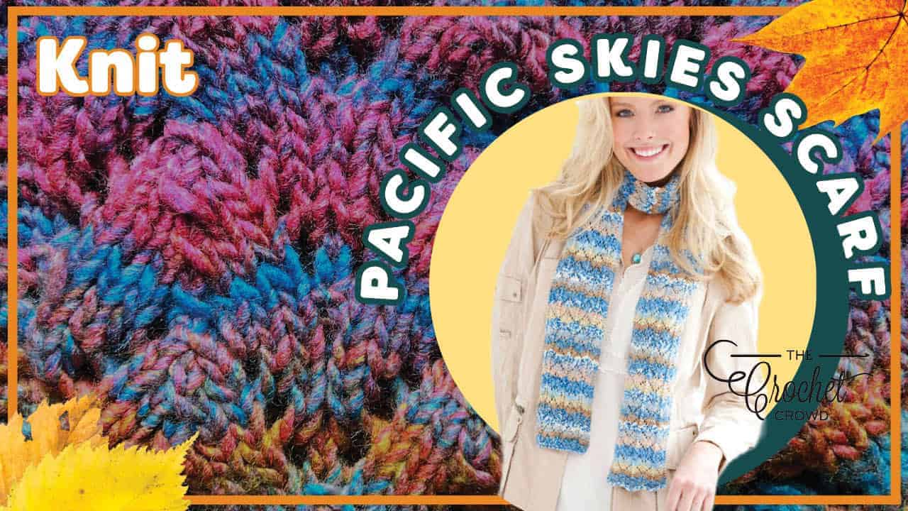Horseshoe Lace Pacific Skies Knit Scarf + Tutorial