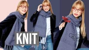 Texture Mix Knit Scarf