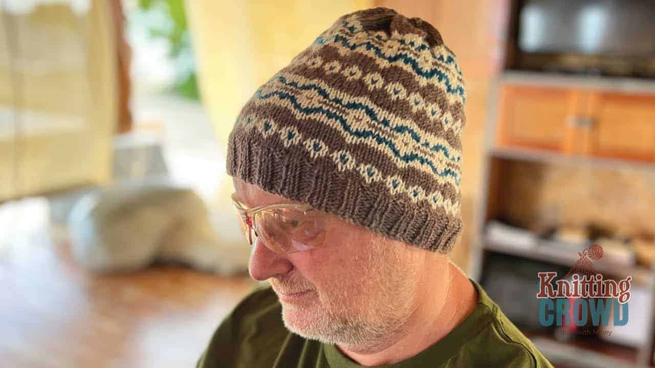 Frosted Knit Fair Isle Adult Hat + Tutorial