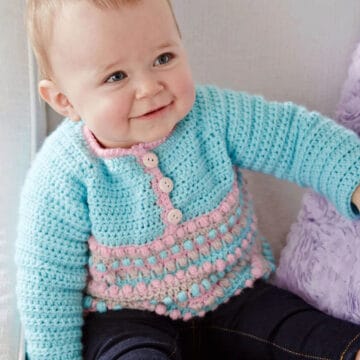 Crochet a Baby Sweater with Take it from the Top Pullover Pattern