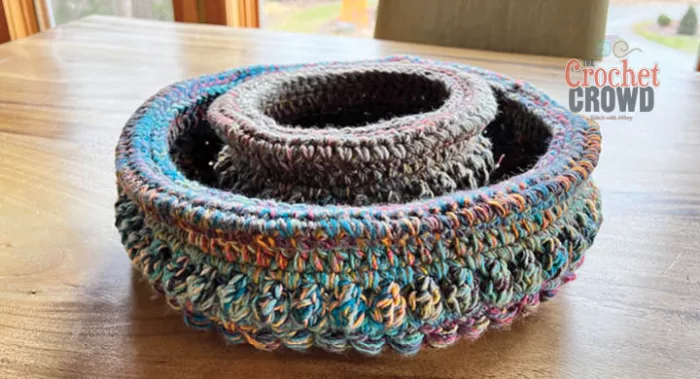 Small Crochet Basket Bowls