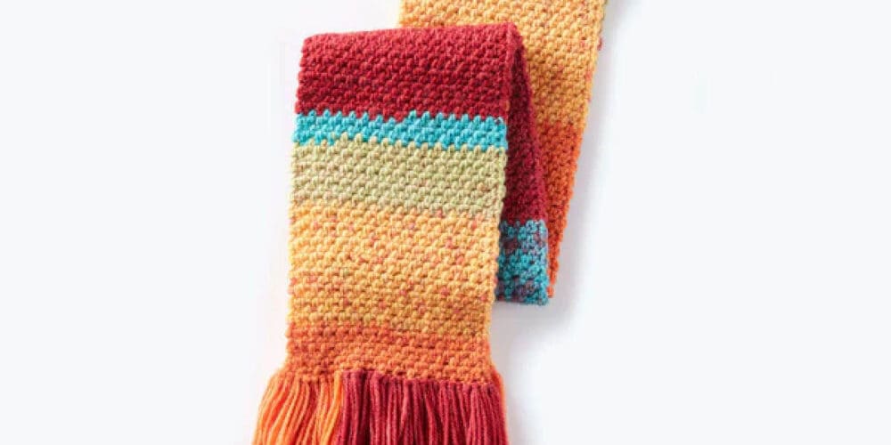 Crochet Caron Simple Texture Scarf Pattern