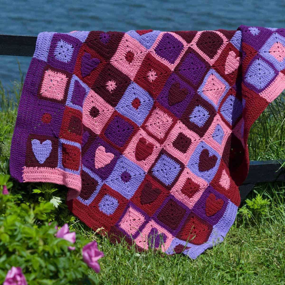 Crochet Happy Hearts Blanket Pattern