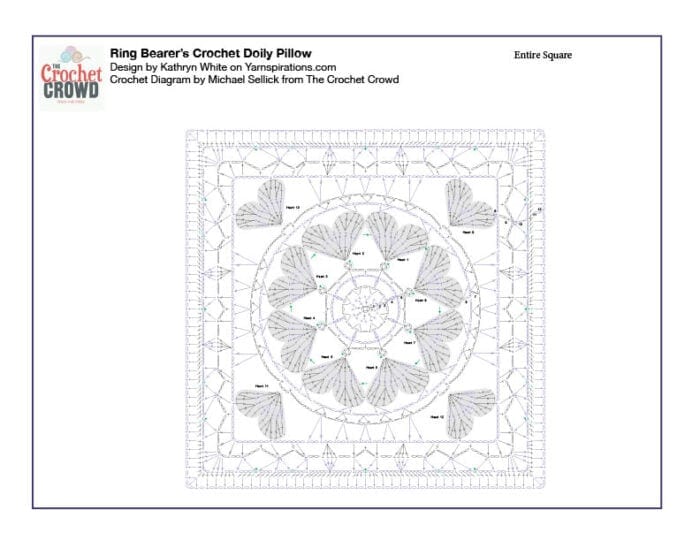 Crochet Ring Bearers Pillow Crochet Diagram 1