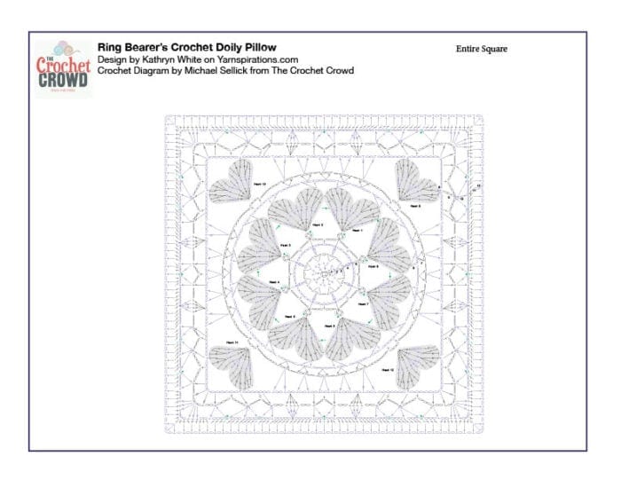 Crochet Ring Bearers Pillow Crochet Diagram 1 