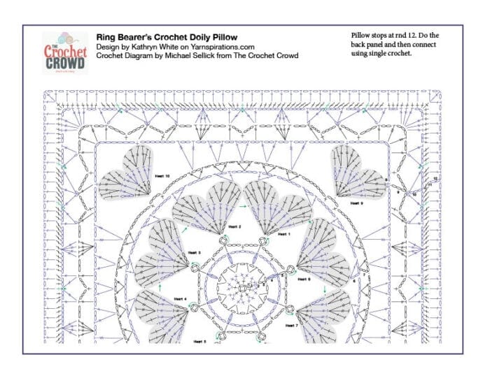 Crochet Ring Bearers Pillow Crochet Diagram 3