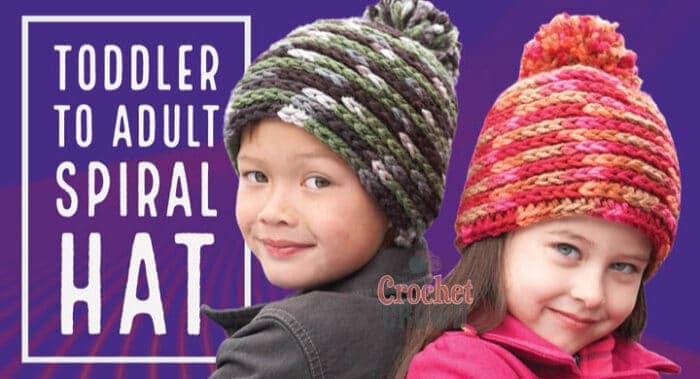 Crochet Spiral Hat for Adults and Toddlers
