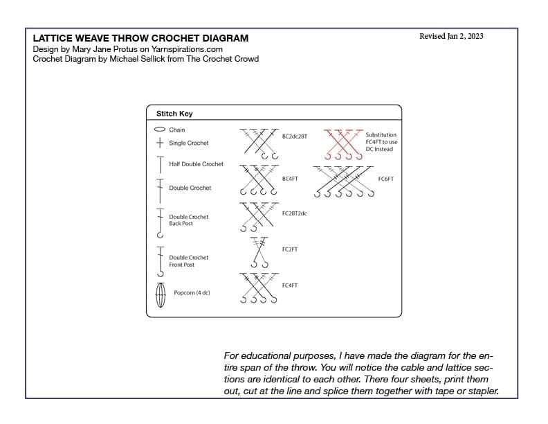 Lattice Weave Crochet Diagram Page 1