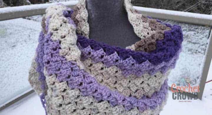 Crochet Warm C2C Shawl Pattern + Tutorial