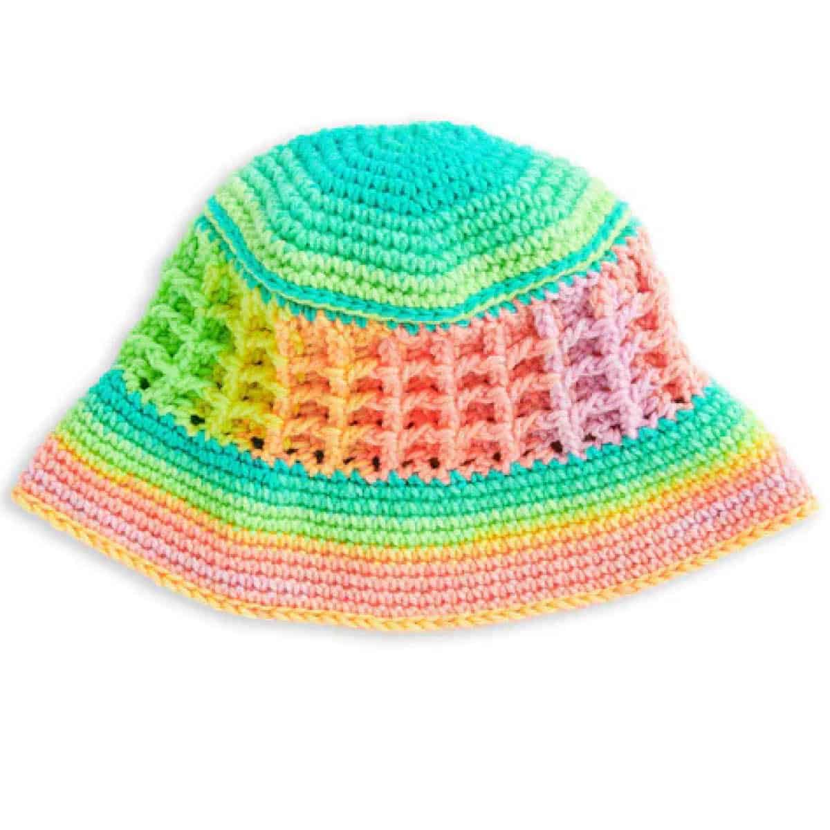 Crochet Bucket Hat with Colour Pattern