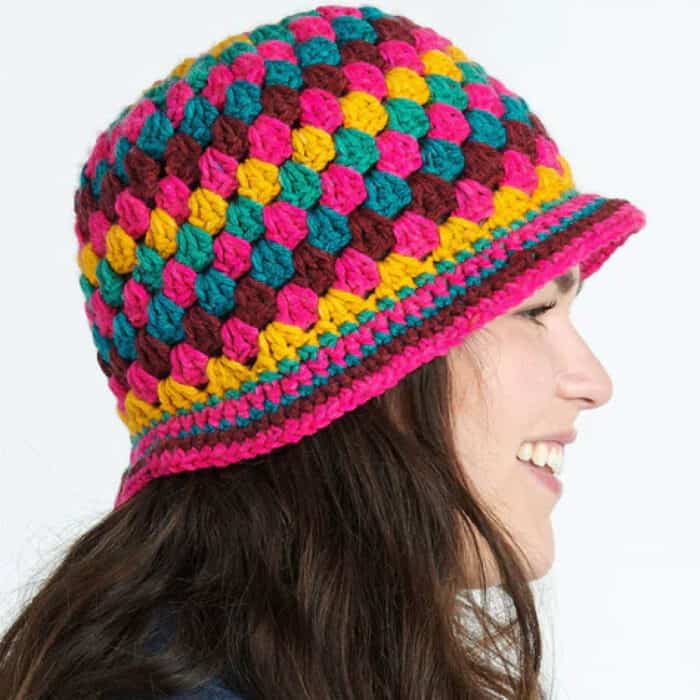 Crochet Granny Stripes Bucket Hat Pattern
