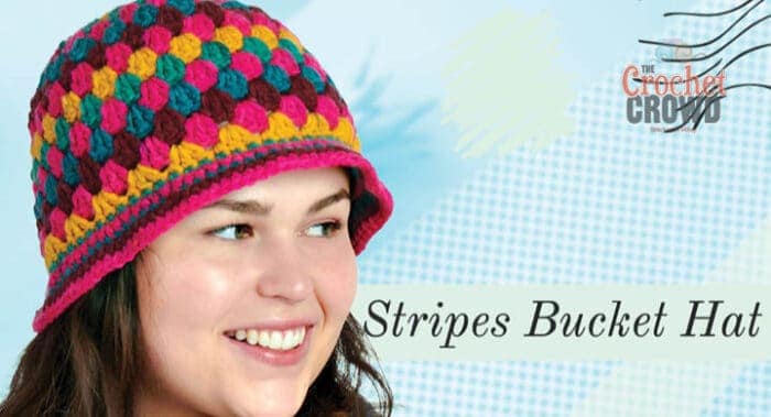 Crochet Stripes Bucket Hat