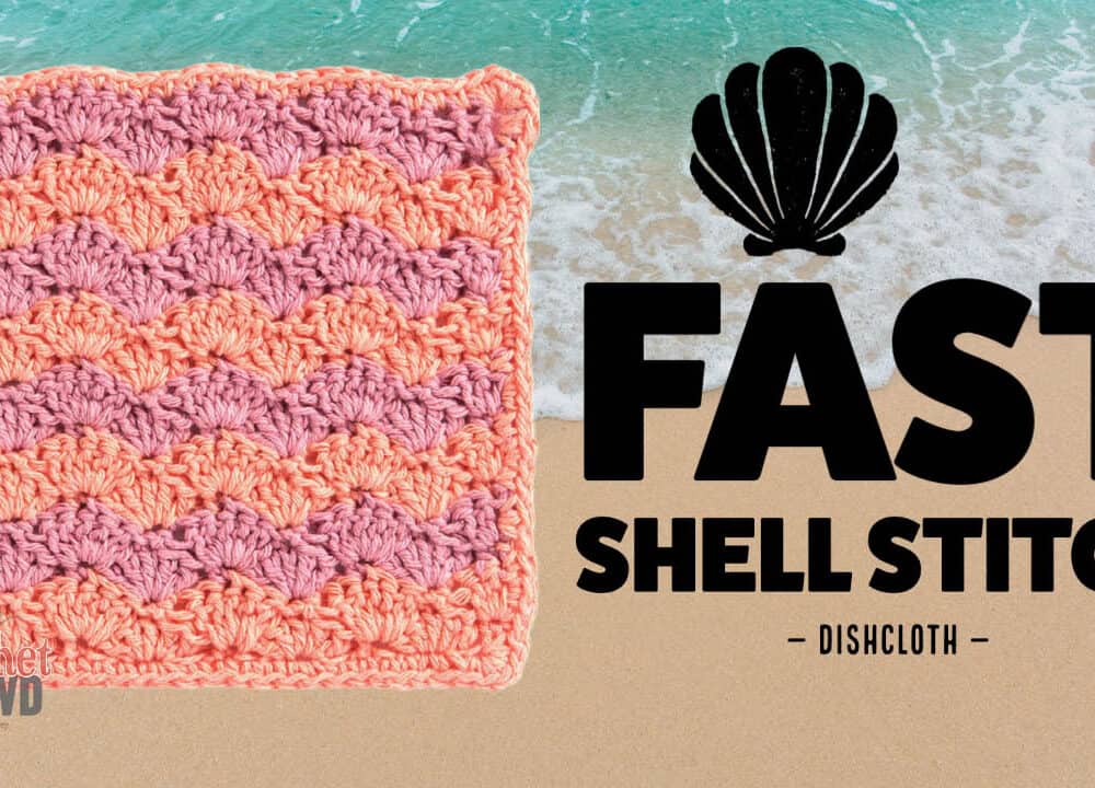 Crochet Fast Shells Dishcloth