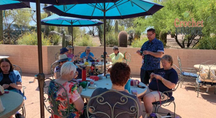 Crochet Mystery Retreat Mikey Teaching