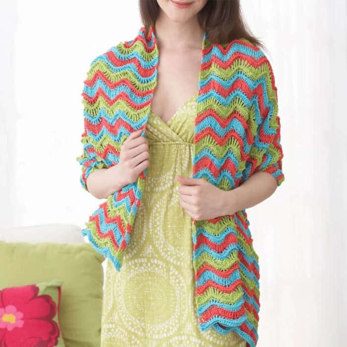 Crochet Patons Wave Wrap Pattern