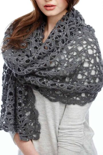 Crochet Shine Like Diamonds Shawl Pattern