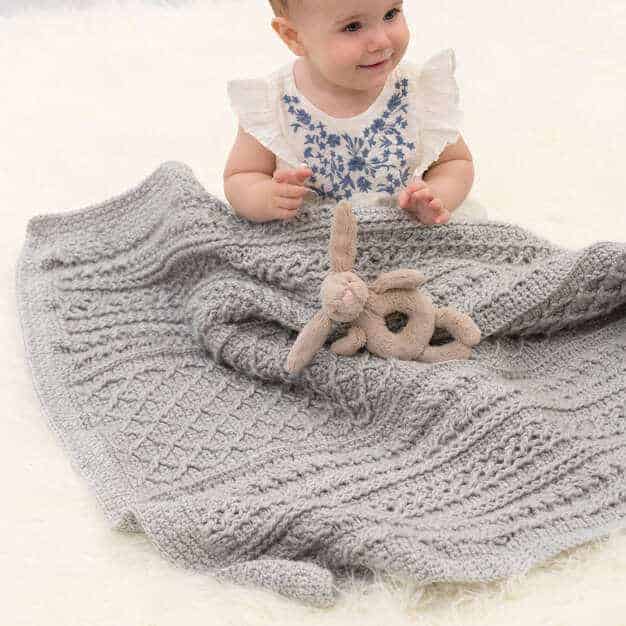 Red Heart Cable Your Love Crochet Baby Blanket