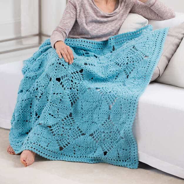 Red Heart April Showers Crochet Throw