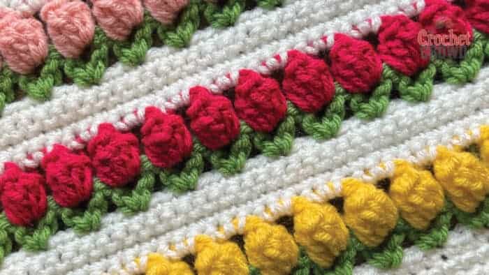 Crochet Tulip Stitches in a Row