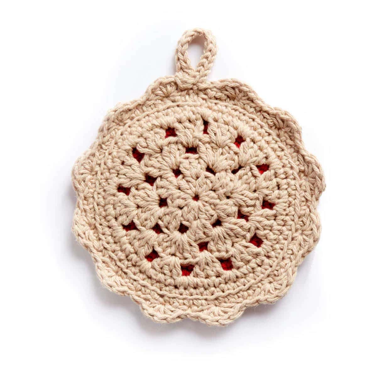 Crochet Cherry Pie Pot Holder Pattern