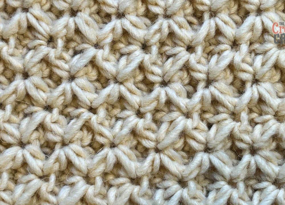 Crochet Raised Star Stitch in Rows