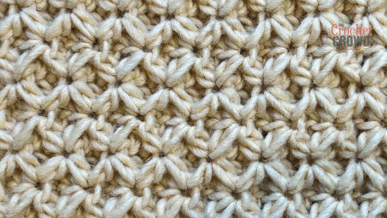 Crochet Raised Star Stitch in Rows Tutorial
