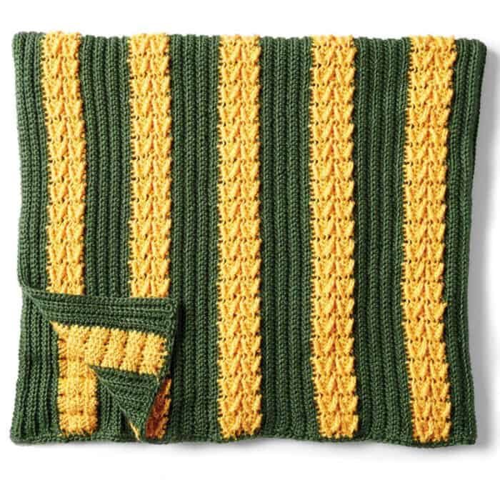 Crochet School Colors Textured Blanket Pattern