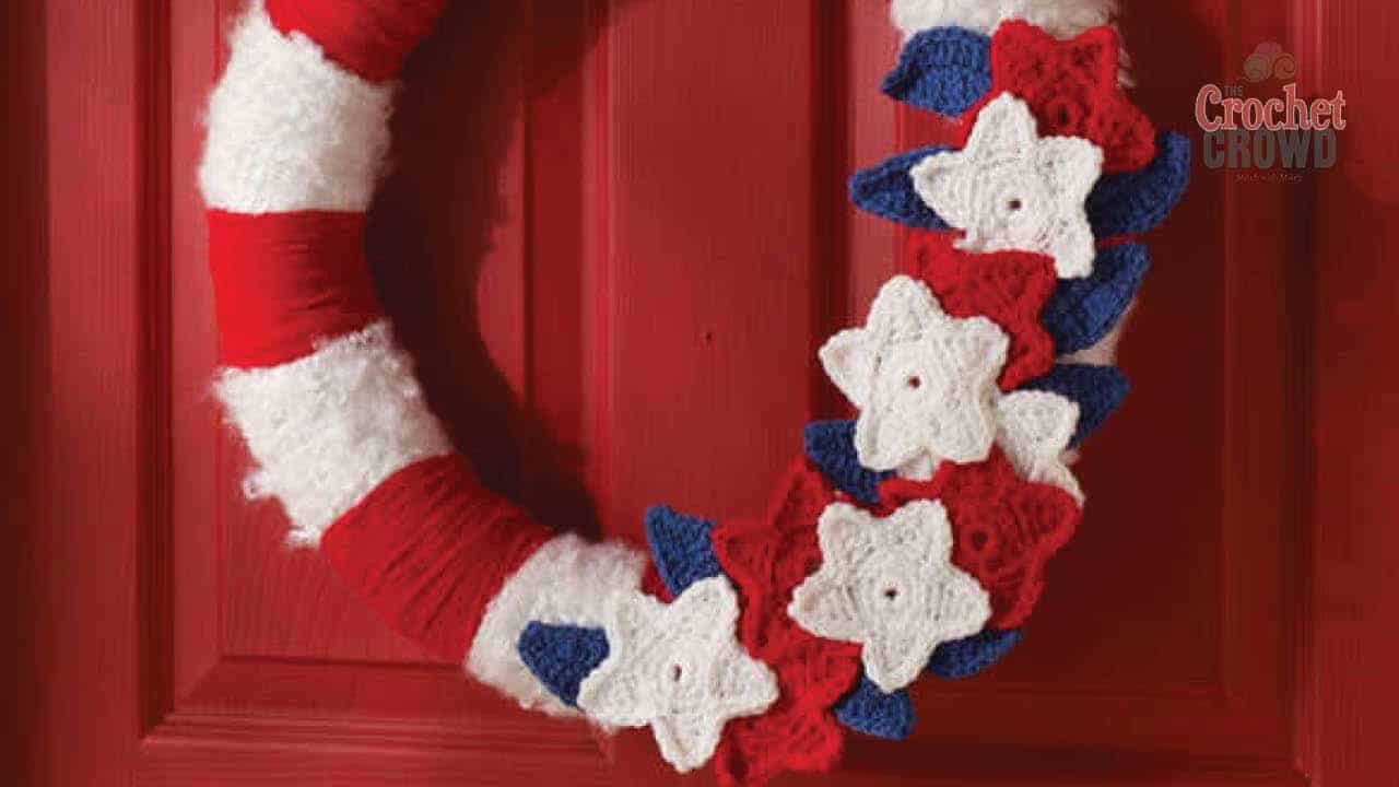 Crochet Stars and Stripes Wreath