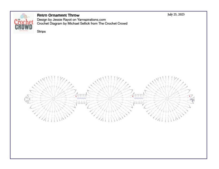 Crochet Diagram - Retro Ornament Throw Form Strips
