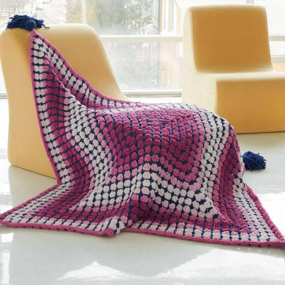 Bernat Just A Phase Thick Crochet Blanket Pattern