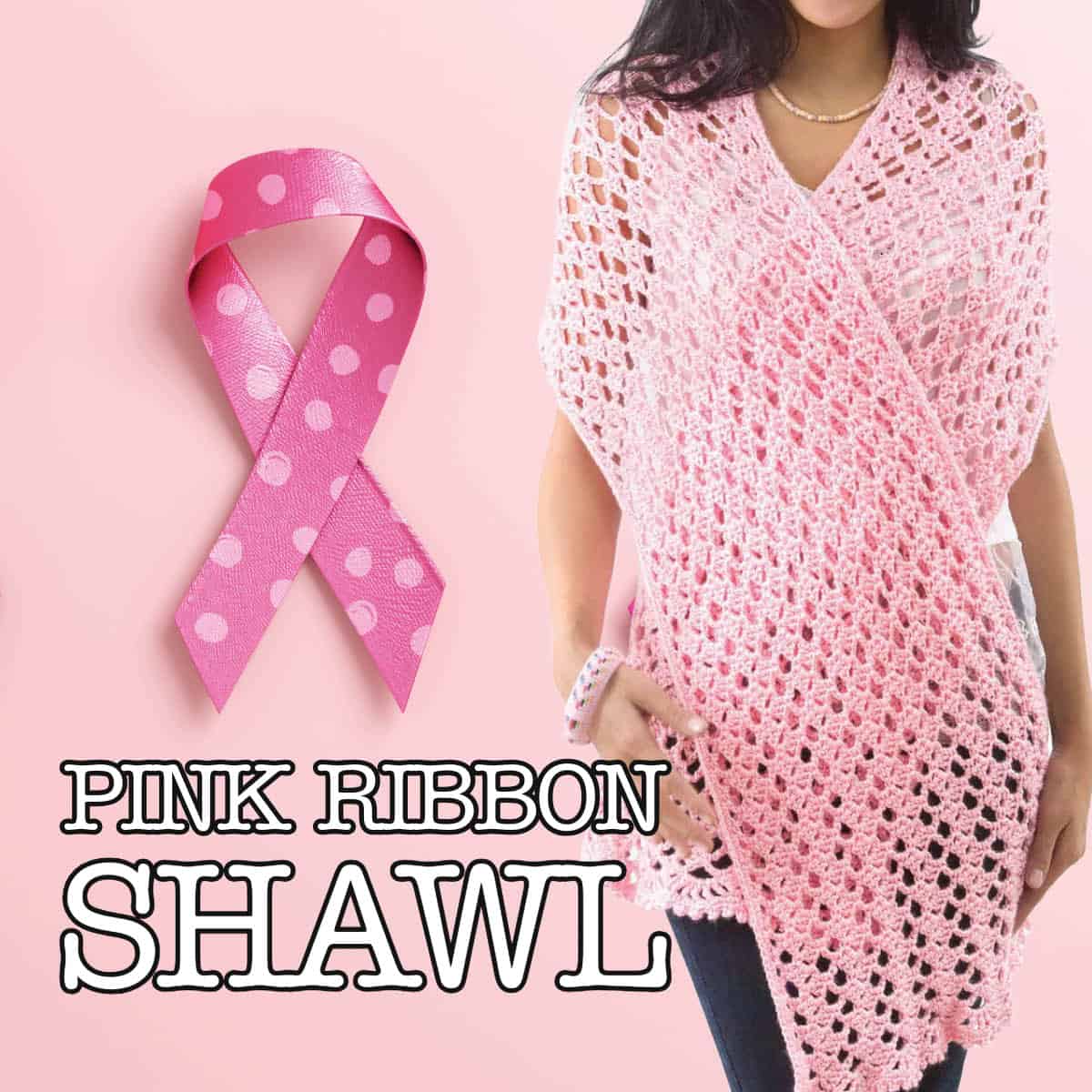 Cancer Pink Ribbon Shawl Awareness Pattern