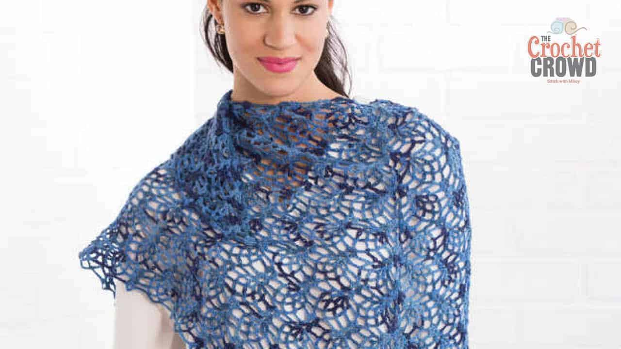 Crochet Denim Pineapple Lacy Shawl + Tutorial