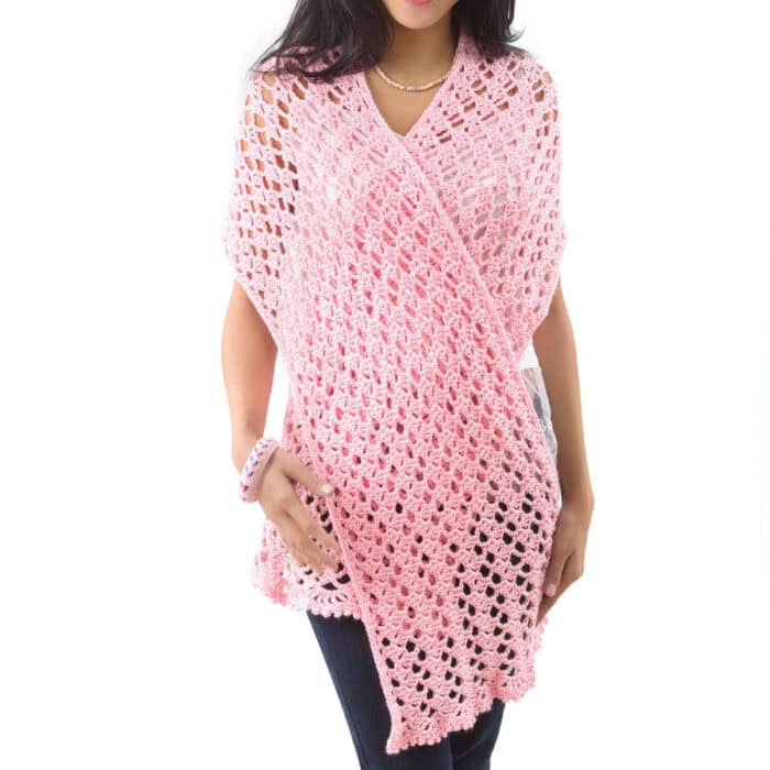 Crochet Pink Ribbon Shawl Pattern