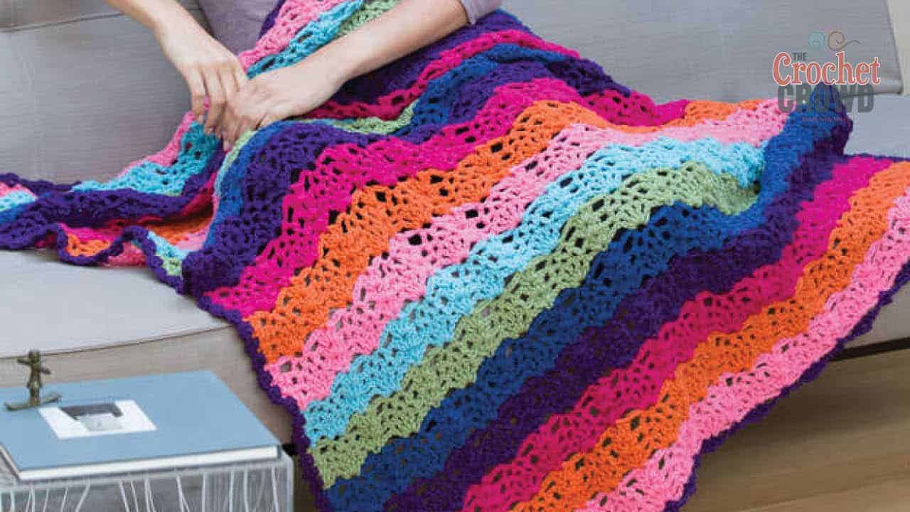 Crochet Rainbow View Pineapple Stitch Throw