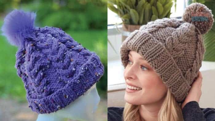 Knit Cozy Cable Adult Hat