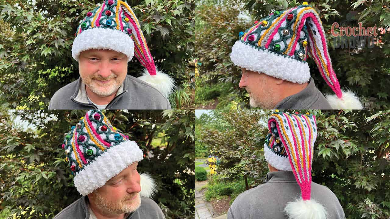 Christmas Elf Jewelled Hat 4 Angles