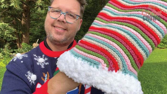 Crochet Elf Spiral Hat Rainbow Start