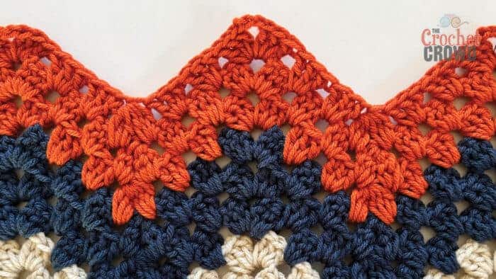 2 Shells Up and Down Crochet Granny Ripple