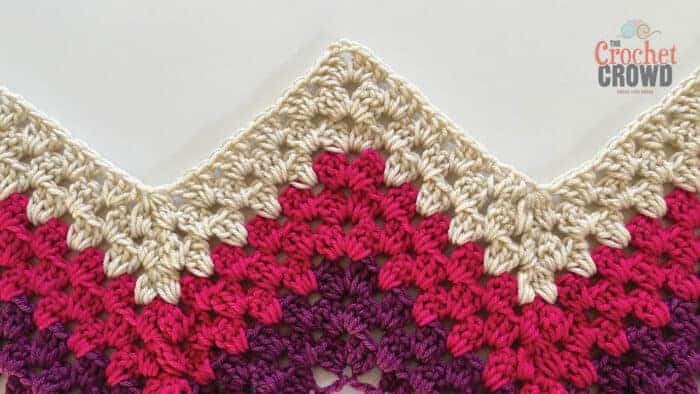 4 Shells Up and Down Crochet Granny Ripple Crochet Diagram