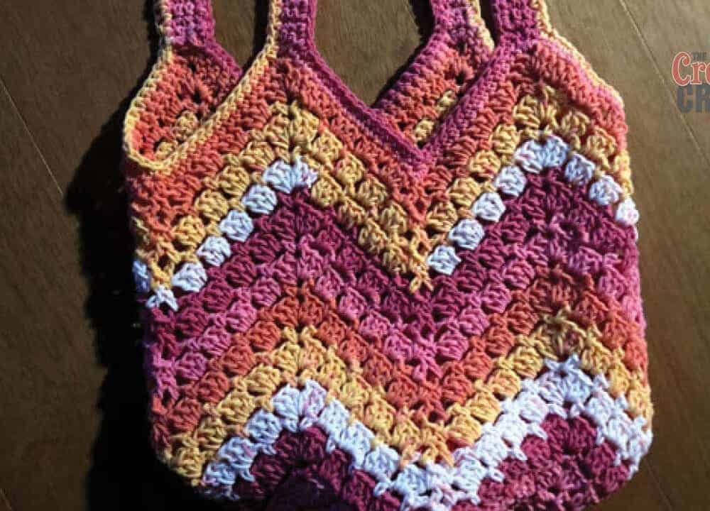 Crochet Boho Market Tote Bag