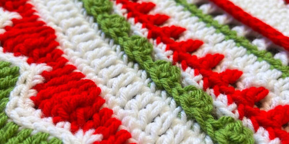 Crochet Christmas Trimmings Blanket Pattern