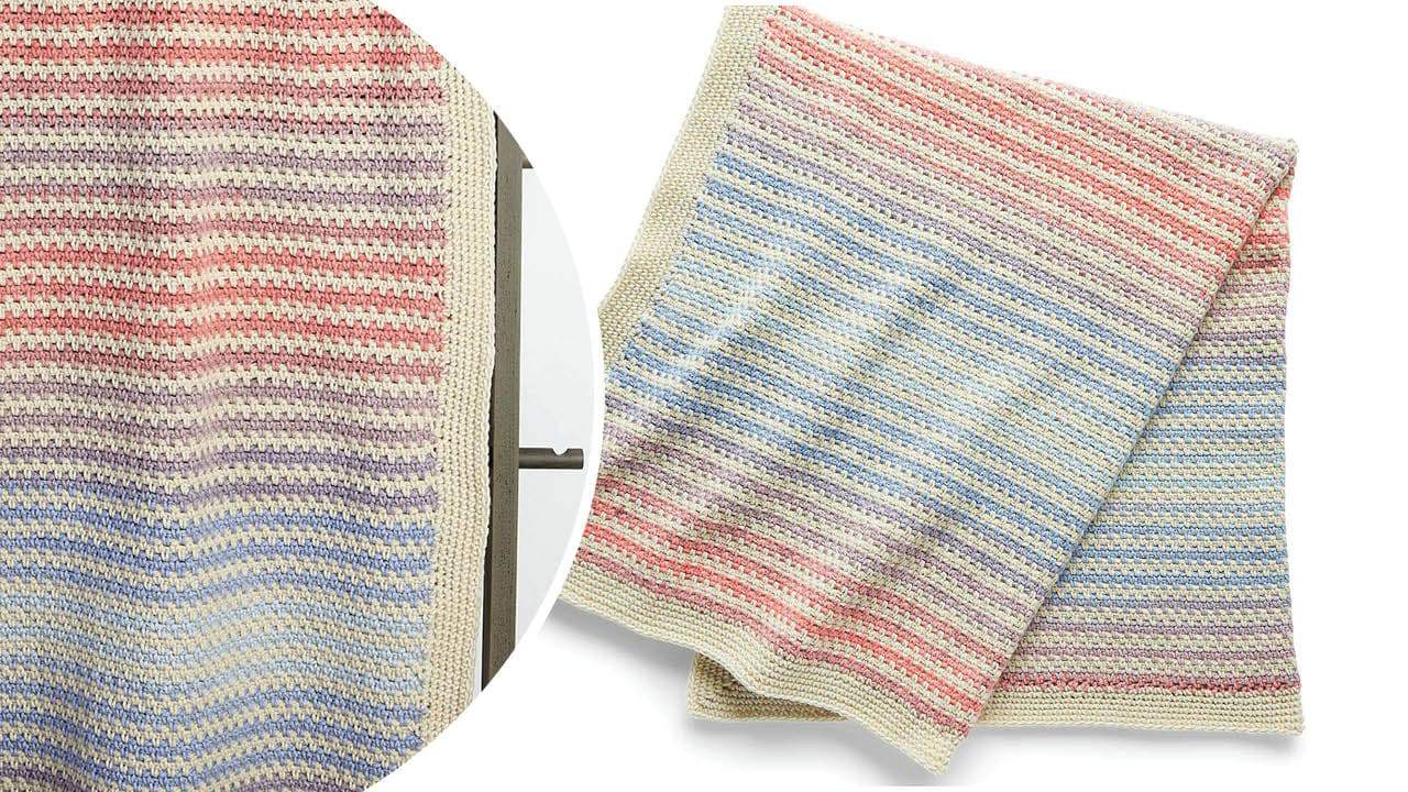 Crochet Moss Stitch Ombre Blanket